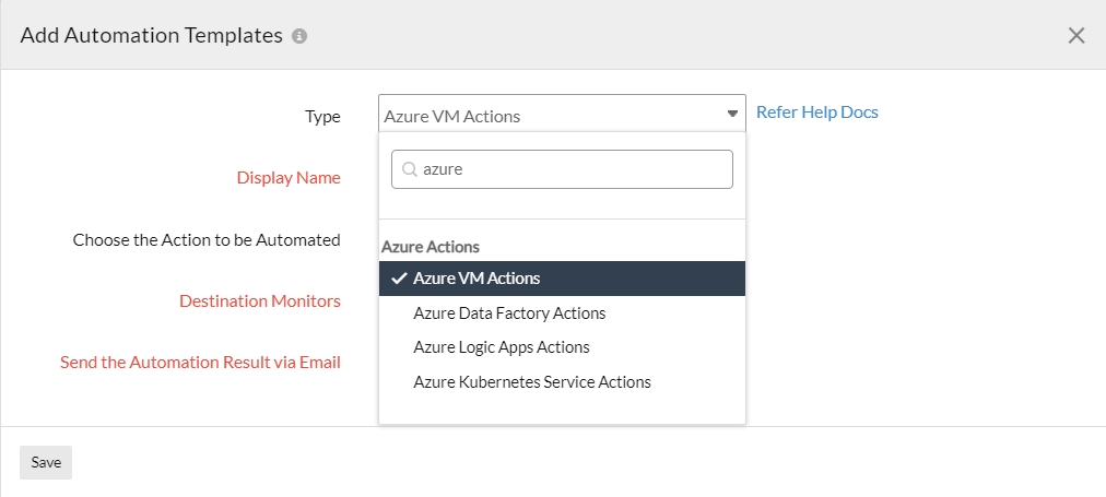 Azure IT automation page