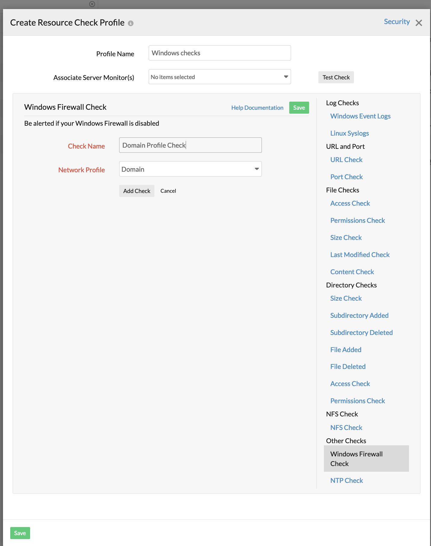 Windows Firewall Check