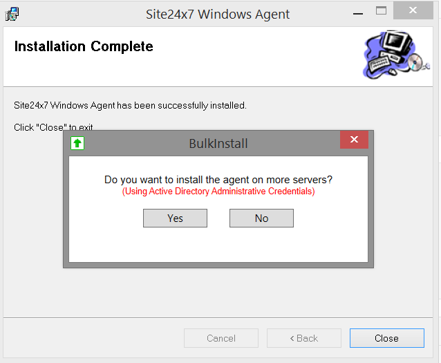 Bulk install via the Windows agent installation wizard